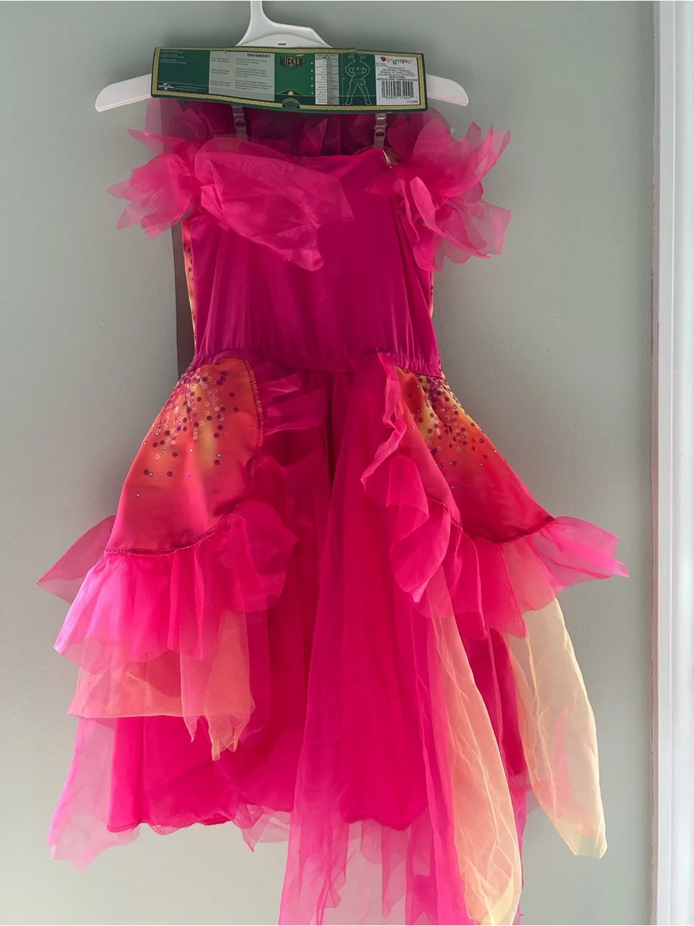 Wicked Glinda-Inspired Girls' Pink Tulle Costume Dress - 7/8